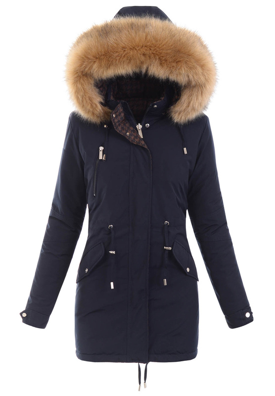 Kurtka Damska Zimowa Parka Granatowa W557