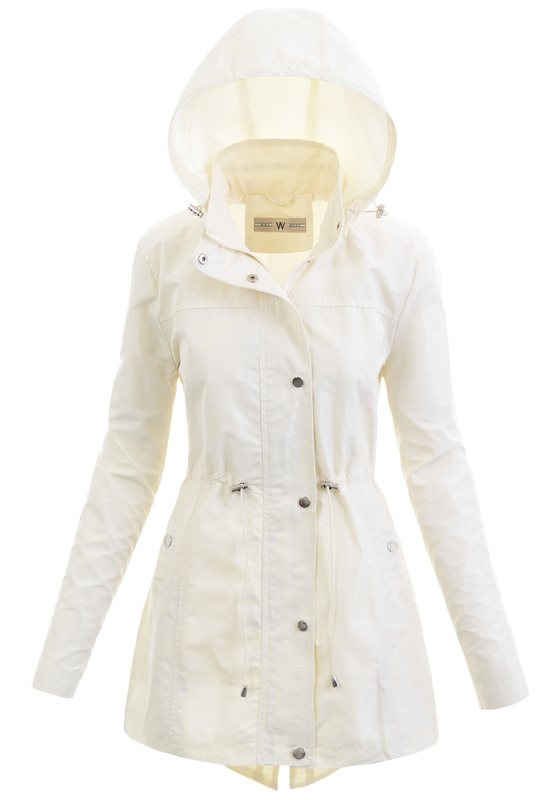 Wiosenna Parka Damska Ecru Zw22015